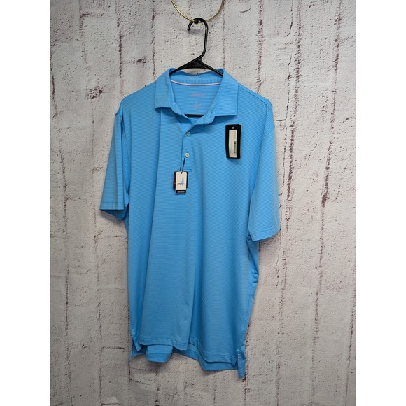 New Johnnie O Prep-Formance UPF 50 Niagra Blue Albatross Large Polo Shirt - Picture 1 of 11